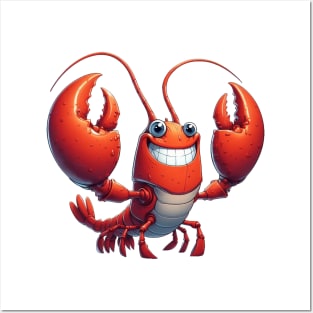 Funny Lobster Illustration Posters and Art